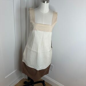 Marni Colorblock Textured Sleeveless Dress Beige Brown Cream Italy Sz 40